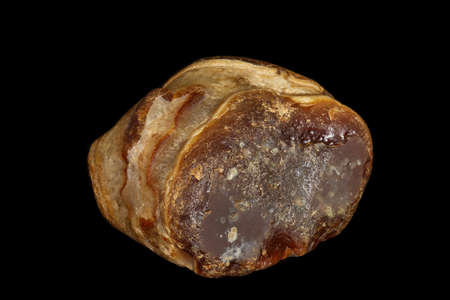 macro stone mineral agate on black background close up