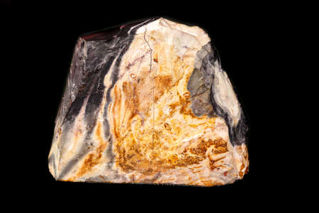 Macro mineral stone Agate on a black background close up