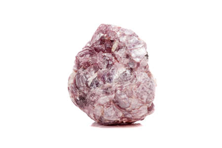 Macro mineral stone Lepidolite in the rock a white background close upの写真素材