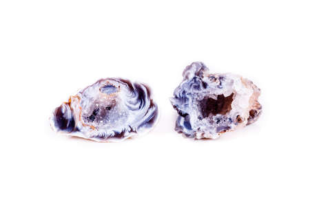 Macro mineral stone agate kidney gerbera on white background close up