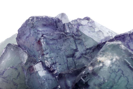 Macro mineral stone Fluorite on white background close upの写真素材