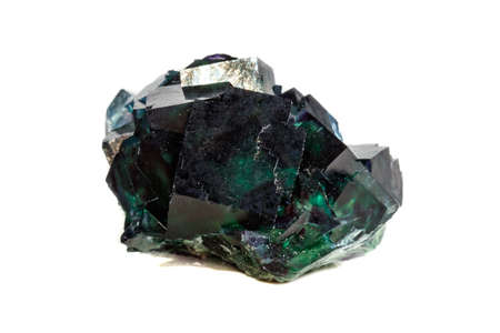 Macro mineral stone Fluorite on a white background close-up