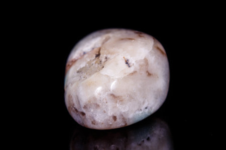 Macro Mineral Stone Amazonite on a black background close upの写真素材