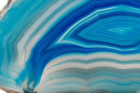 Macro mineral stone Blue Agate breed a white background close up
