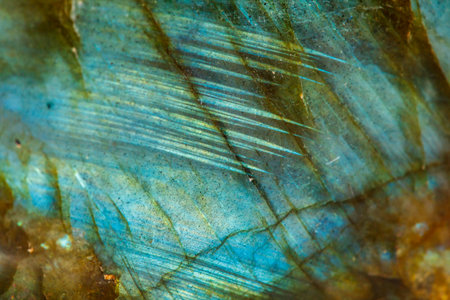 Macro mineral stone Labradorite on white background close upの写真素材