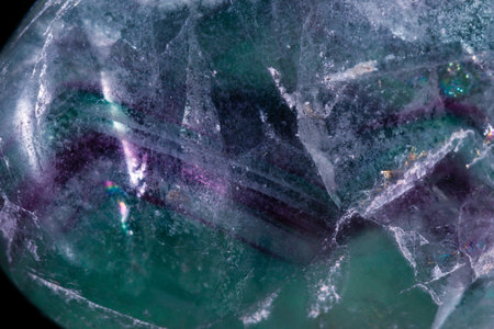 macro mineral fluorite stone white background close upの写真素材