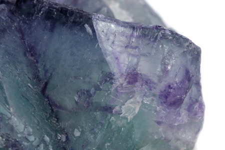 Macro mineral stone Fluorite on white background close upの写真素材