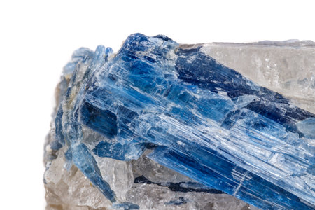 Macro mineral stone Kyanite a white background close upの写真素材
