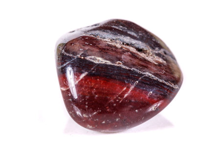 Macro mineral stone jasper on a white background close up