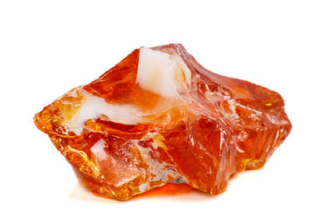 Macro mineral stone Opal on white background close up