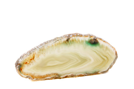 Macro mineral stone Yellow Agate breed a white background close upの写真素材
