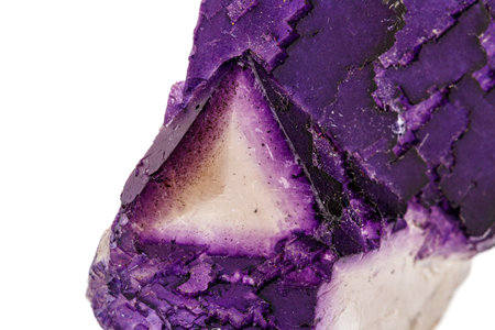 macro stone mineral fluorite on a white background close-upの写真素材