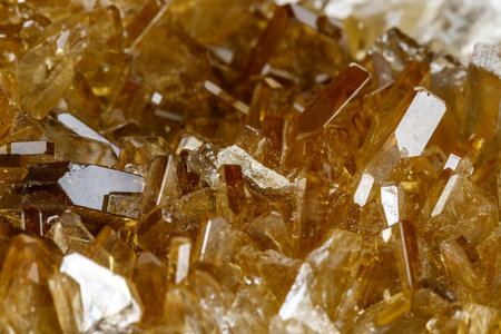 Macro mineral stone baryte crystals, Barite on a white background close up