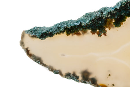 Macro mineral stone Yellow Agate breed a white background close upの写真素材