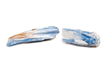 Macro mineral stone Kyanite a white background close upの写真素材
