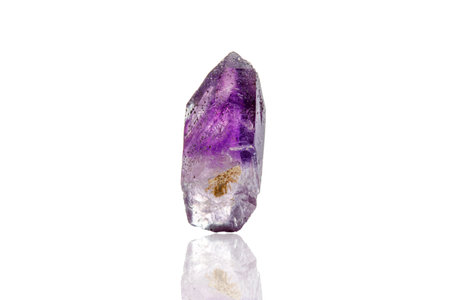 macro mineral stone amethyst on a white background close-upの写真素材
