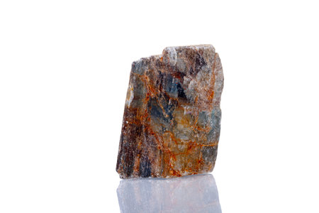 macro mineral stone Kyanite on a white background close-up