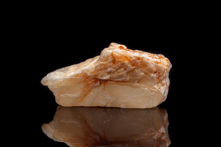 Macro mineral stone moonstone a black background close upの写真素材