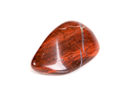 Macro mineral stone jasper on a white background close up