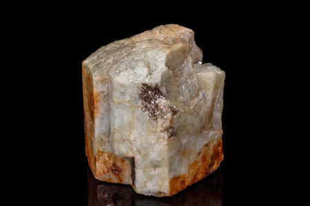 macro mineral stone Topaz on a black background close up