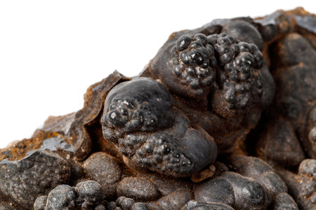 Macro mineral Hematite stone on a white background close upの写真素材