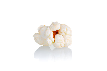 popcorn macro on a white backgroundの写真素材