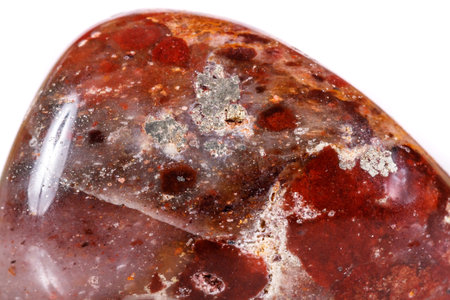Macro mineral stone jasper on a white background close upの写真素材