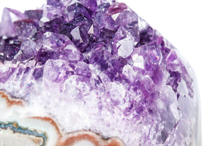 Amethyst Crystal Druse macro mineral on white background close upの写真素材
