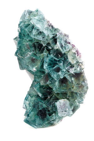 Macro mineral stone Fluorite on a white background close-upの写真素材
