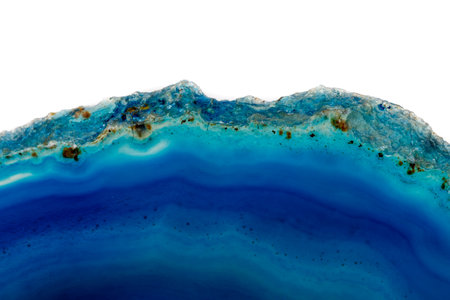Macro mineral stone Blue Agate breed a white background close upの写真素材