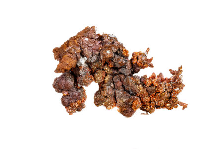Macro mineral stone Copper on white background close upの写真素材