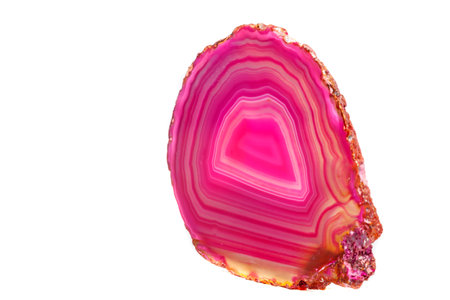 Macro mineral stone Pink Agate breed a white background close upの写真素材