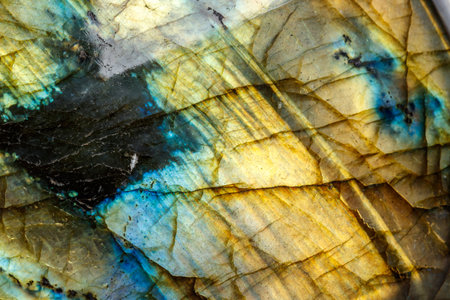 Macro Labradorite mineral stone on white background close upの写真素材