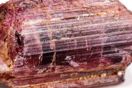 Macro mineral tourmaline stone on white background close upの写真素材
