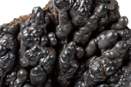 Macro mineral Hematite stone on a white background close upの写真素材