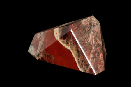 macro stone mineral jasper on black background close upの写真素材