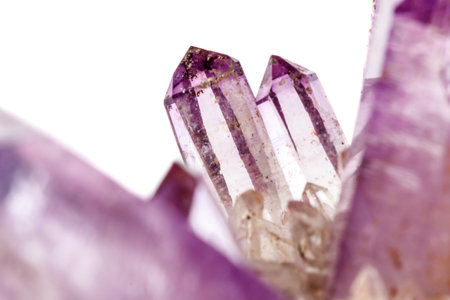 Amethyst Crystal Druse macro mineral on white background close upの写真素材