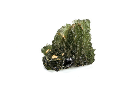 Macro stone mineral meteorite tektite on white background close upの写真素材