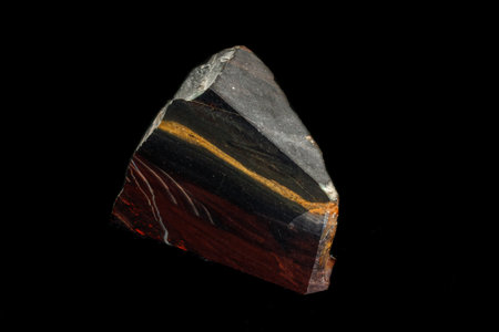 Macro Jasper mineral stone on a black background close upの写真素材