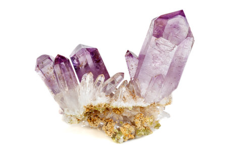 Amethyst Crystal Druse macro mineral on white background close upの写真素材