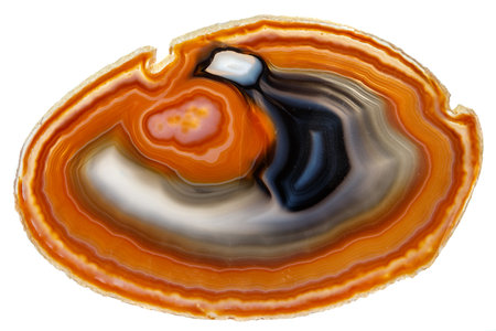 Macro stone Agate mineral on white background close up