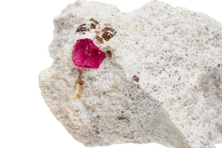 macro mineral stone tourmaline on a white background close-upの写真素材