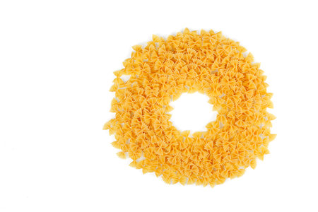 Different types and shapes of dry Italian pasta close-upの写真素材