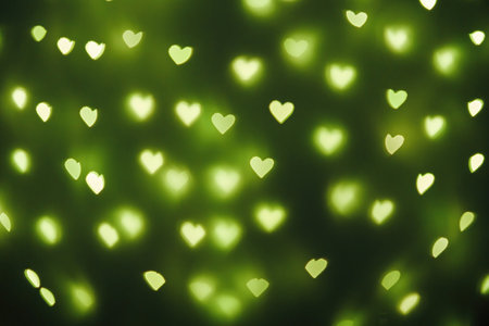 beautiful hearts made of lights on a blurred background close-upの写真素材