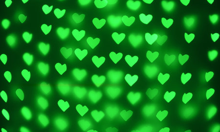 beautiful hearts made of lights on a blurred background close-up