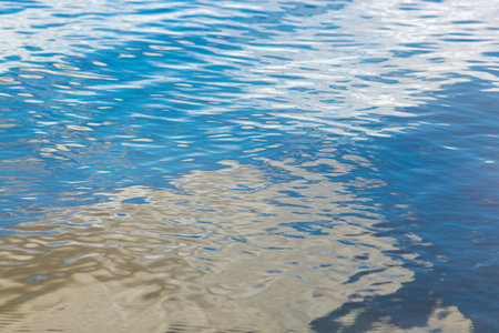 beautiful sea landscape with waves of blue color close upの写真素材