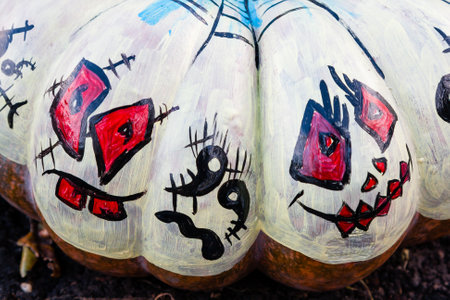 Beautiful pumpkins for halloweenの写真素材