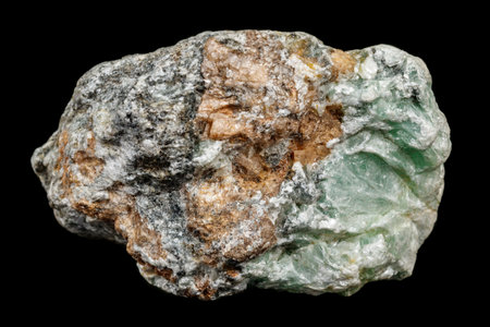 Macro of a stone Talc mineral on a black background close up