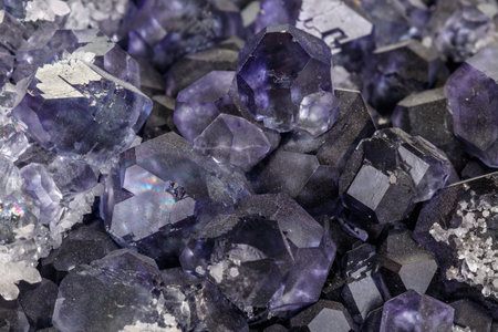 macro mineral fluorite stone on white background close upの写真素材