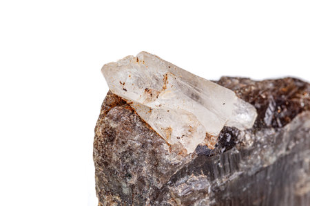 macro mineral stone quartz chloride on a white background close-upの写真素材